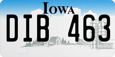 IA license plate DIB463