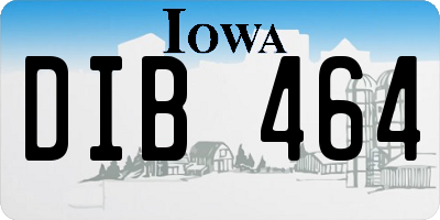 IA license plate DIB464