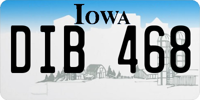 IA license plate DIB468