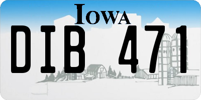 IA license plate DIB471