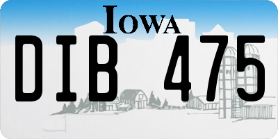 IA license plate DIB475