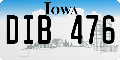 IA license plate DIB476