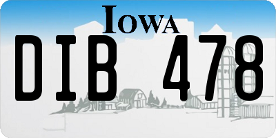 IA license plate DIB478