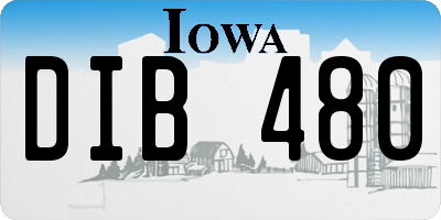 IA license plate DIB480