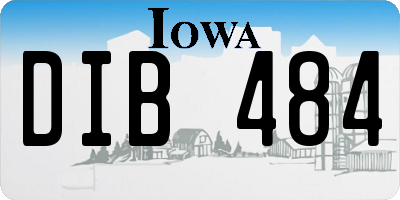 IA license plate DIB484