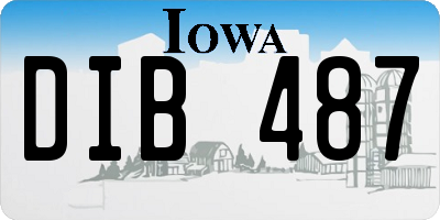 IA license plate DIB487