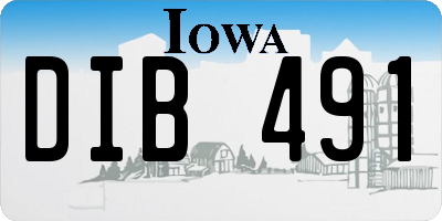 IA license plate DIB491