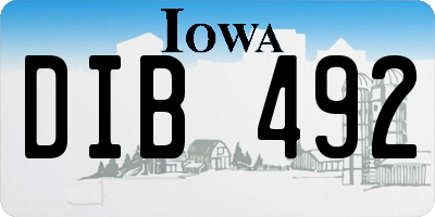 IA license plate DIB492