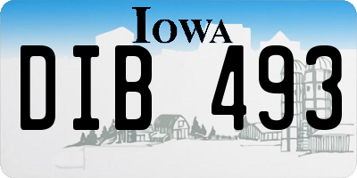 IA license plate DIB493