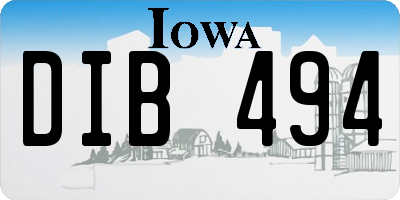 IA license plate DIB494