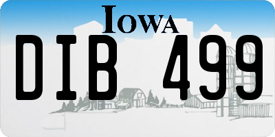 IA license plate DIB499