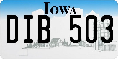 IA license plate DIB503