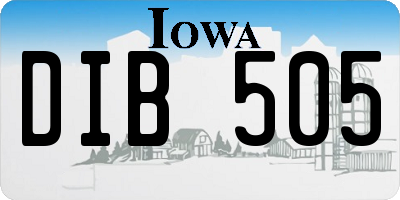 IA license plate DIB505