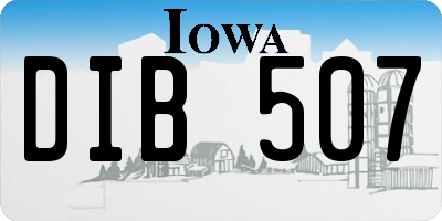 IA license plate DIB507