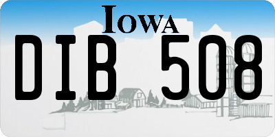 IA license plate DIB508