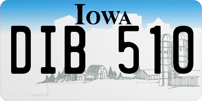 IA license plate DIB510