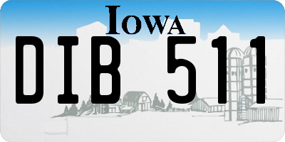 IA license plate DIB511