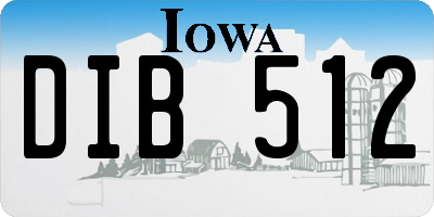 IA license plate DIB512