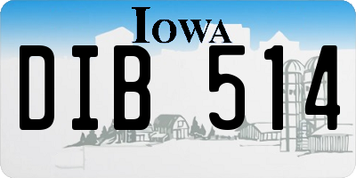 IA license plate DIB514