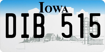 IA license plate DIB515