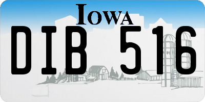 IA license plate DIB516