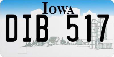 IA license plate DIB517