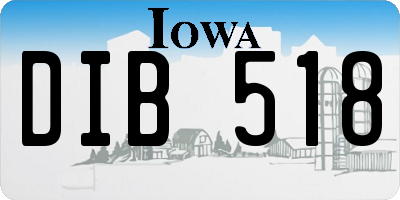 IA license plate DIB518