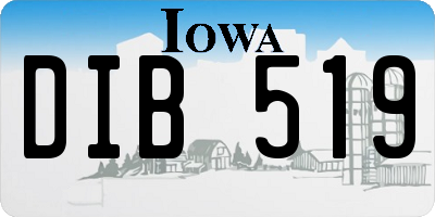 IA license plate DIB519