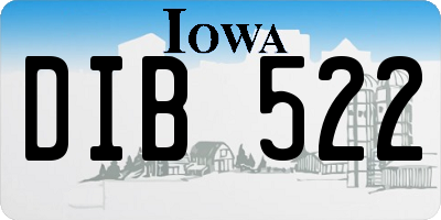 IA license plate DIB522