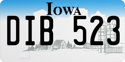 IA license plate DIB523