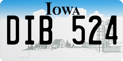 IA license plate DIB524