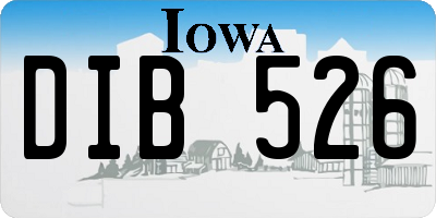 IA license plate DIB526