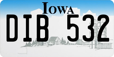 IA license plate DIB532