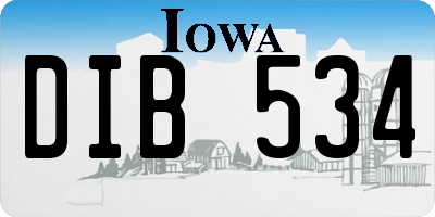 IA license plate DIB534