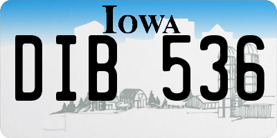 IA license plate DIB536