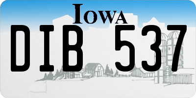 IA license plate DIB537