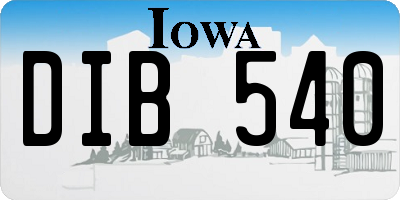 IA license plate DIB540