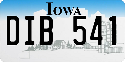 IA license plate DIB541