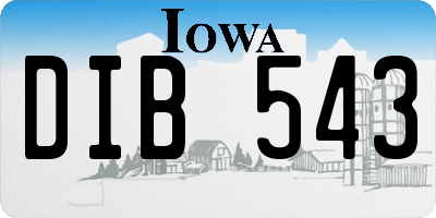 IA license plate DIB543