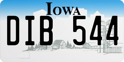 IA license plate DIB544