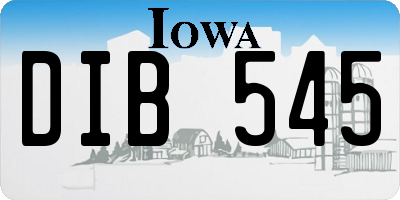 IA license plate DIB545