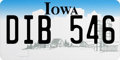 IA license plate DIB546