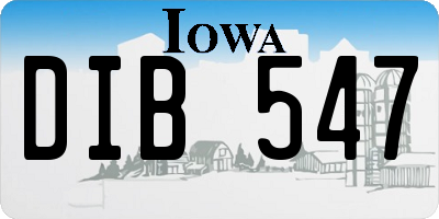 IA license plate DIB547