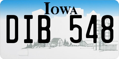 IA license plate DIB548