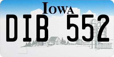 IA license plate DIB552