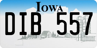 IA license plate DIB557