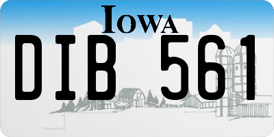 IA license plate DIB561