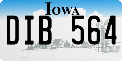 IA license plate DIB564