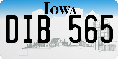 IA license plate DIB565