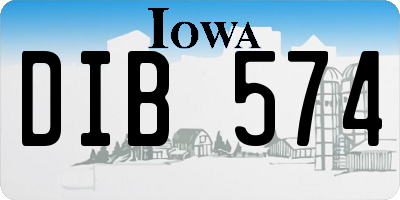 IA license plate DIB574